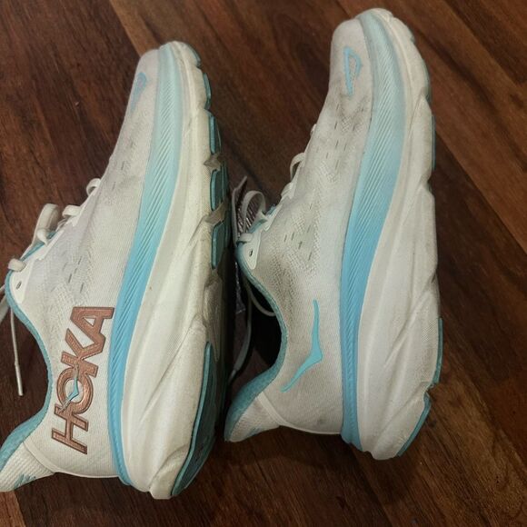 Hoka Women's White and Blue Running Shoes size 9.5 - Picture 10 of 10